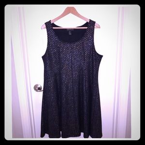 Forever 21 Plus Sparkly Chevron Fit & Flare Dress